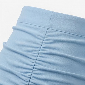 Women's Light Blue Ruffled Mini <b>Skirt</b> Solid Color Natural Waist A-Line <b>Short</b> <b>Skirt</b> - Product Image 5