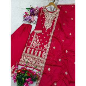 Women's <b>Party</b> Wear <b>Top</b> Sarara Dupatta Set with Sequence Work - Product Image 2