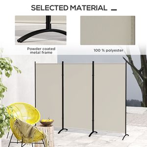 Divisorio per Stanza a 3 Pannelli Grigio Chiaro 6FT, Stile Artistico Tradizionale, Schermo Privacy per Interni, MDF Traslucido, Autoportante e Pieghevole - Product Image 5
