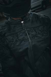 Chaquetas de Motocicleta de Piel de Oveja Genuina de Primera Calidad, Nueva Edición, Manga Larga, Cierre de Cremallera, Chaqueta de Motociclista Phantom - Product Image 2