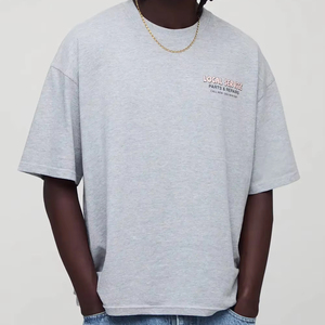 boxy fit oversized tshirt men loose fit drop shoulder heavy cotton streetwear tshirt custom <b>logo</b> manufacturer - Product Image 1