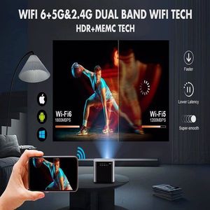 Vendita calda per esterni proiettore cinematografico per la casa FHD 1080P 4K supporto 800ANSI 5G WiFi per Bluetooth motore Full-sealt messa a fuoco elettrica Zoom - Product Image 3