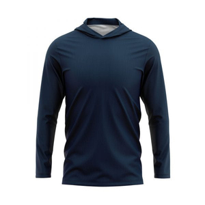 Camiseta de Manga Larga con Capucha para Hombre, Color Rosa Sólido, Informal, Tejida, Corte Regular - Product Image 2