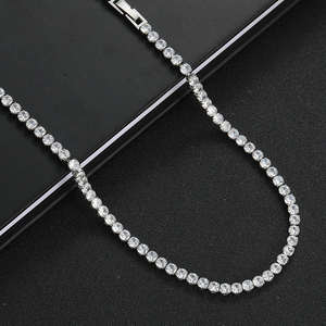 Best Selling Tennis Chain Necklace For Men Women Luxury Bling Jewelry Gold Plated Stainless Steel Tennis Available For Sale - Product Image 4