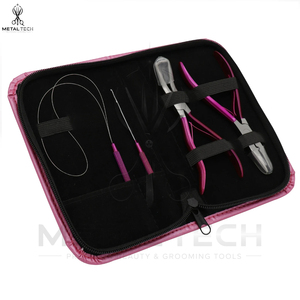 For Professional Salon Training Beauty School Practice Portable Organizer Case Premium Quality Hair Extension <b>Tools</b> Kit - Product Image 2
