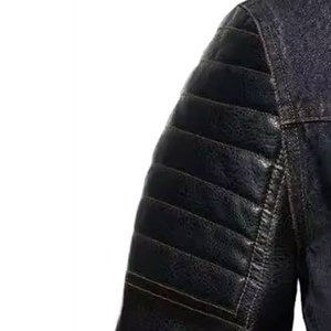 Chaqueta de Cuero Personalizada de Calidad Profesional para Hombre con Diseño Bordado, Negra y Azul, Informal, para Invierno, Hecha en Pakistán - Product Image 5