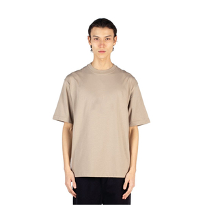 เสื้อยืดคอกลมแขนสั้นทรงโอเวอร์ไซส์ผ้าฝ้ายสีพื้นคุณภาพสูงสำหรับผู้ชาย สไตล์ลำลอง ผ้าเจอร์ซีย์ถัก ย้อมสีเรียบ ทรงพอดีตัว - Product Image 5
