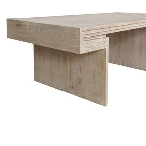 Tavolino da Caffè Americano Vintage in Legno Recuperato di Alta Qualità, Design Rettangolare a Due Livelli in Stile Industriale Rustico - Product Image 6
