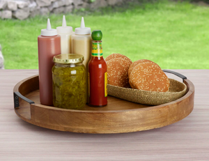 Unique handcrafted wooden serving <b>tray</b> for rustic farmhouse style kitchen dining serving breakfast lunch dinner - Product Image 1
