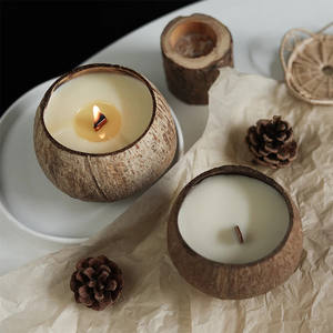 Vela de Cáscara de Coco Hecha a Mano, Ecológica, Directo de Fábrica, Vela de Aromaterapia de Cera de Coco Natural - Product Image 2