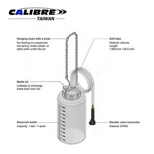 Kit de Purgado de Líquido de Frenos para una Persona, Marca TAIWAN CALIBRE, 1 Litro, con Gancho de Cadena, Material ABS Blanco - Product Image 2