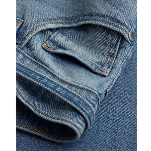 Vaqueros de mujer azules de mezclilla ajustados con botones, estilo urbano y elegante, servicio OEM, transpirables, ecológicos, lavado claro - Product Image 5