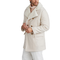 Manteau long en laine pour homme de haute qualité, manteau d'hiver chaud doublé de fourrure, veste de couleur unie tendance, manteau à double boutonnage