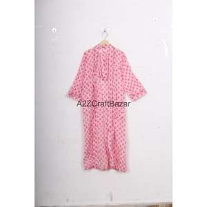 Kimono Hecho a Mano 100% Algodón, Bata de Baño para Mujer, Ropa de Dormir Abierta por Delante, Vestido de Playa - Product Image 1