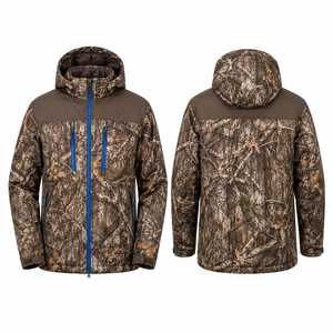 Veste de chasse en softshell florale pour homme MEGAMAPLE, manches longues, respirante, imperméable, automne - Product Image 1