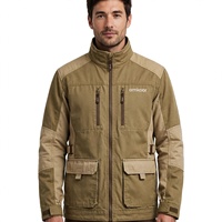 Veste de safari à capuche en polaire pour homme, couleur personnalisée, fermeture éclair, vêtements de travail sportifs imperméables pour l'hiver, vêtements d'extérieur en polyester