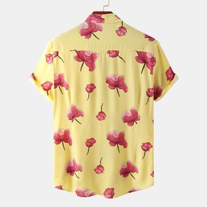 Chemise hawaïenne florale à col camp pour homme, à manches courtes, boutonnée, idéale pour les vacances à la plage et les centres de villégiature - Product Image 2