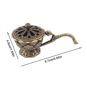 Brûleur d'encens Bakhoor (Mabkhara) de style calligraphique, fermé et aromatique, avec plateau en résine à l'intérieur, haut et noir - Product Image 4