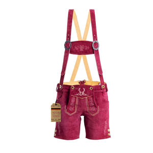 Shorts en Lederhosen bavarois pour femmes, en velours rouge brodé, costume traditionnel d'Oktoberfest, taille haute, shorts courts - Product Image 5