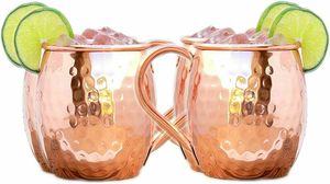 Copper mule beverage <b>mug</b> set for elegant indoor celebrations hammered finish metal cups durable reusable serving <b>mugs</b> - Product Image 3