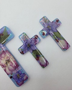 Croix de l'église carrée en résine époxy ILAHI, design artistique, motif simple, bords lisses, couleurs vibrantes, haute qualité, pour les fêtes - Product Image 4