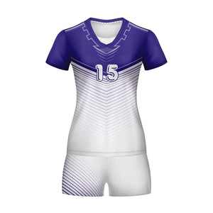 Tenue d'équipe personnalisée avec logo, ensemble uniforme de volley-ball imprimé par sublimation, haute qualité, séchage rapide, respirant, pour hommes et femmes, 100% respirant - Product Image 1