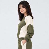 Sweat-shirt tendance pour femme en coton épais, coupe épaules tombantes, toucher doux, confortable, style streetwear