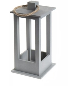 Elegante Farol Decorativo de Metal y Madera para el Hogar con Acabado Plateado Mate, Farol para Velas para Decoración de Interiores y Exteriores Hecho a Mano - Product Image 4