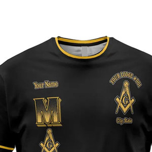 เสื้อยืดแฟชั่นลายกราฟิกสัญลักษณ์เมสันคุณภาพสูงสำหรับผู้ชาย เสื้อยืดผ้าฝ้ายพิมพ์ลายโลโก้ฟรีเมสันสำหรับผู้ชายสั่งทำจำนวนมาก - Product Image 3