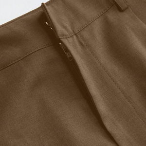 Pantalones de pana de cintura alta y pierna ancha para mujer, corte holgado, lavado desgastado, estilo casual, pierna recta, venta al por mayor, Invierno 2026 - Product Image 3