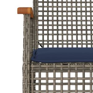 Juego de comedor de patio de ratán polivinílico gris de 7 piezas con cojines Muebles de exterior con estilo - Product Image 5