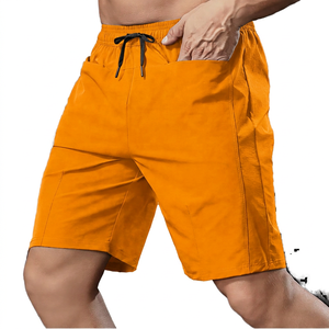 Shorts Bermuda pour homme, couleur noire unie, séchage rapide, avec cordon de serrage et poches, vêtements de sport décontractés - Product Image 5