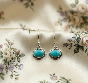 Natural Turquoise <b>Dangle</b> <b>Earrings</b> 925 Sterling Silver Rose <b>Gold</b> Yellow <b>Gold</b> Plated Handmade Boho Gemstone Hook <b>Earrings</b> for Mom - Product Image 1