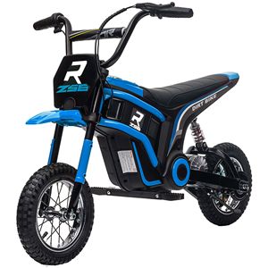 Moto Elettrica da Fuoristrada 24V 350W Blu per 13+ Anni Max. Velocità 40 km/h Batteria al Litio Sospensione Posteriore 15 MPH con Freno e Clacson Musicale - Product Image 1