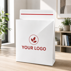Bolsa de Papel Blanco con Cierre de Cremallera, Impresión Offset, Reciclable, Estilo Clásico, para Envasado de Alimentos, con su Logotipo - Product Image 1