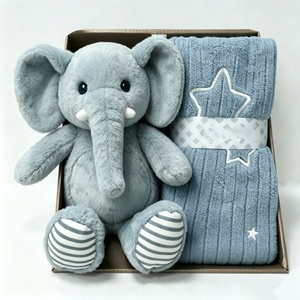 customized baby <b>gift</b> set, <b>elephant</b> plush, newborn <b>gift</b>, stuffed animal, baby blanket <b>gift</b> box, soft toy for infant - Product Image 4