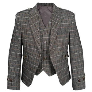 Veste Prince Charlie écossaise pour mariage, 100% laine, tweed classique, motif Argyle, gilet kilt pour homme - Product Image 5