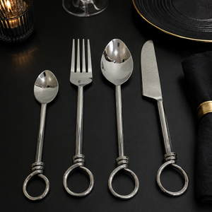 Ensemble de couverts de luxe en acier inoxydable avec cuillère/fourchette/couteau/baguettes, kit portable et léger, compatible lave-vaisselle t IEI - Product Image 1