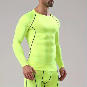 Camiseta de Compresión de Manga Larga de Color Sólido, Camiseta Deportiva, Camiseta de Compresión de Venta Caliente y Ropa de Entrenamiento BJJ para Hombre - Product Image 3