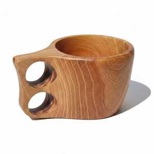Hand Carved Wooden <b>Mug</b> Engraved <b>Tree</b> Design Polished Brown Handle Cup for Gift and Home Decor - Product Image 1