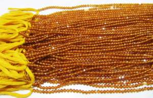 Perles de grenat Hessonite naturelles de 2 mm, forme Rondelle, facettées, fils de 13 pouces de long - Product Image 2