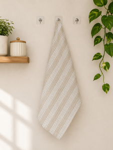 Essuie-tout de cuisine en lin rayé, séchage rapide, carré, durable et réutilisable pour la maison et la cuisine - Product Image 2