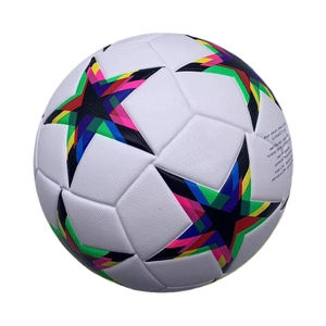 Ballon de football d'entraînement taille 5, cousu à la machine, en cuir PU, durable, pour extérieur, coutures renforcées, pour jeunes, académies et clubs - Product Image 3