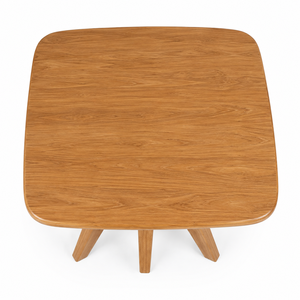 <b>Solid</b> Teak <b>Dining</b> <b>Table</b> Six Faceted Legs Scandinavian Style Eco-Friendly Home Furniture for Apartment Hotel School Villa Use - Product Image 3