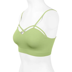Sujetador deportivo transpirable para mujer con espalda cruzada, acolchado, para yoga, gimnasio, fitness, entrenamiento, top de ropa deportiva, venta al por mayor, sujetador de tiras para correr y entrenar en el gimnasio - Product Image 1