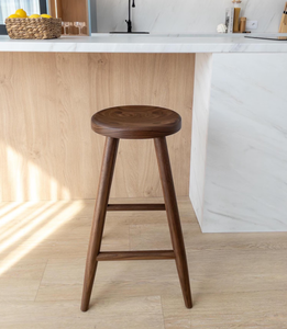 Tabouret de bar moderne en bois d'acacia, design rustique robuste, pour cuisine, salle à manger, extérieur, hôtel, style loisirs, mobilier pour bar à domicile, salon - Product Image 1