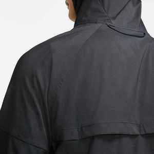 <b>Men</b> Windproof <b>Racer</b> <b>Jacket</b> With Detachable Hood Zipper Closure Casual Autumn Wear Solid Color Polyester Regular Fit - Product Image 2