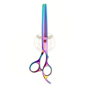 Luxury Stainless Steel Pet Grooming Scissors with Holes and Titanium-coated <b>Blades</b> for Precision Cutting - Product Image 3