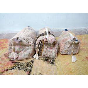 New Design Cotton Kantha Tassel Cosmetic Organizer Case Large for Bag Patchwork Pouch Gifts for Her Wedding Return Gift - Product Image 2