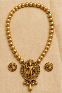 KOTTRAVAI Ensemble de colliers en laiton plaqué or avec pendentif ange et pièces de monnaie Ganesha, bijoux religieux pour femmes, cadeau de mariage ou de fête - Product Image 2